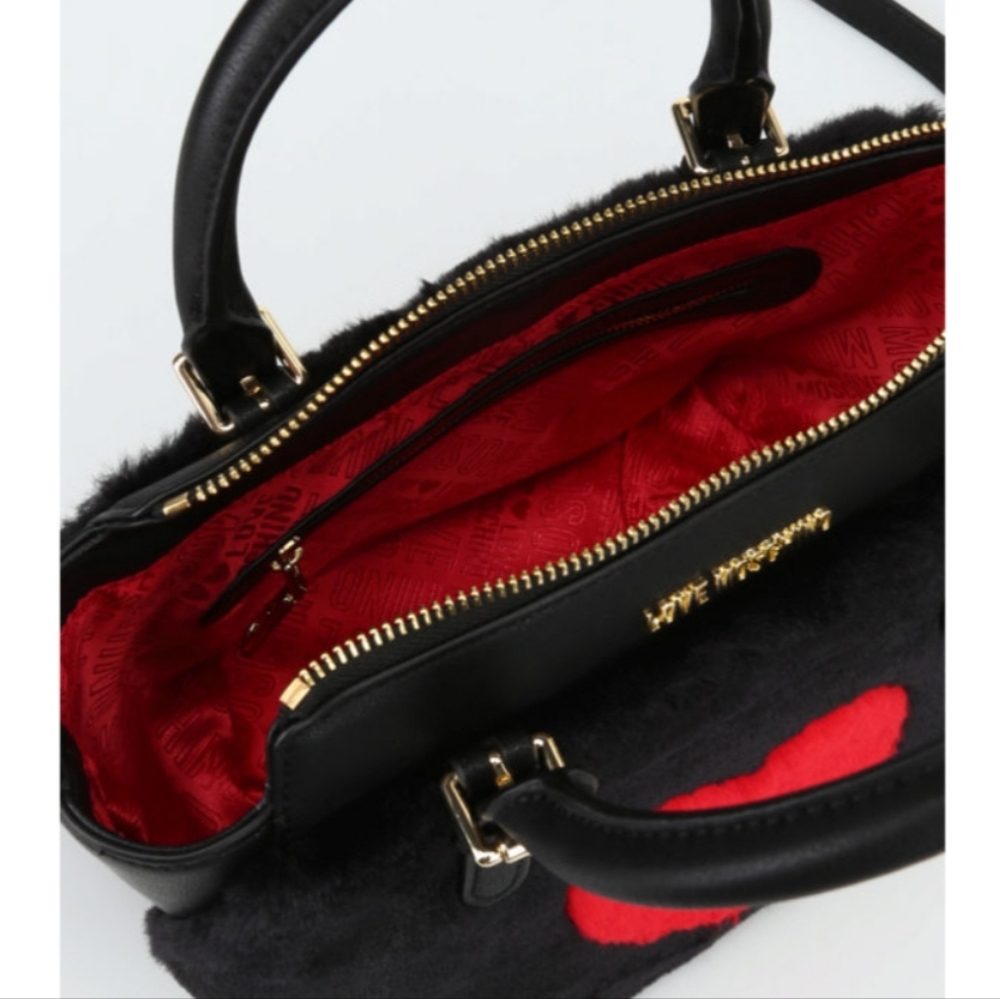 Love Moschino Inlaid Heart Fur Effect Tote Bag. - Picture 5 of 16